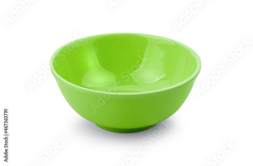 green bowl isolated on white background