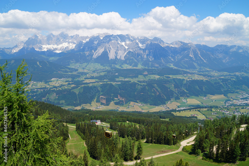 beautiful alpine landscape of the Schladming-Dachstein region in Austria (Styria region)	
