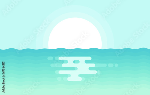 abstract seascape background with sun