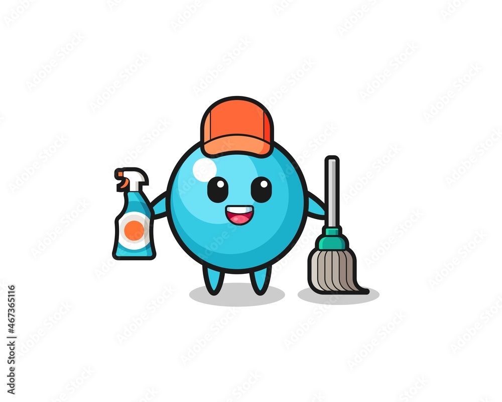 cute blueberry character as cleaning services mascot