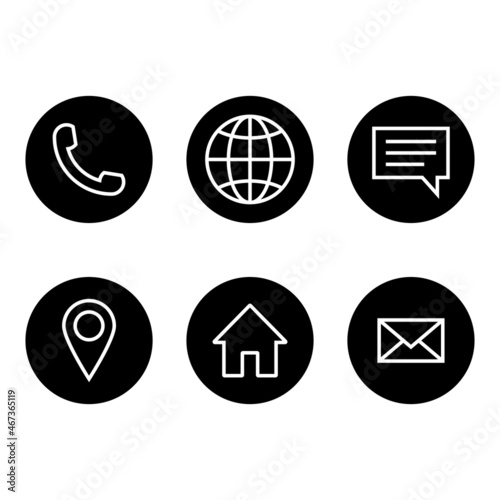 Contact us icon in circle set