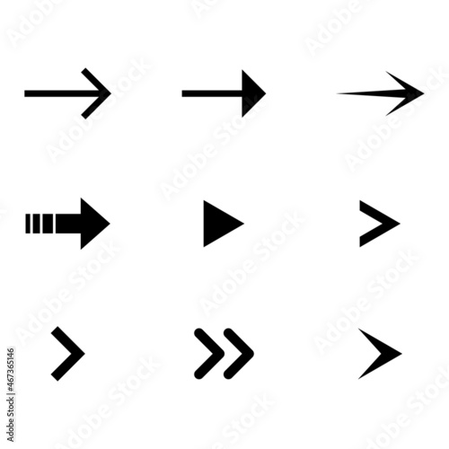 Different arrows vector icon set