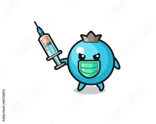 illustration of the blueberry to fight the virus