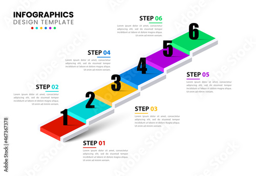 Infographic design template. Creative concept with 6 steps