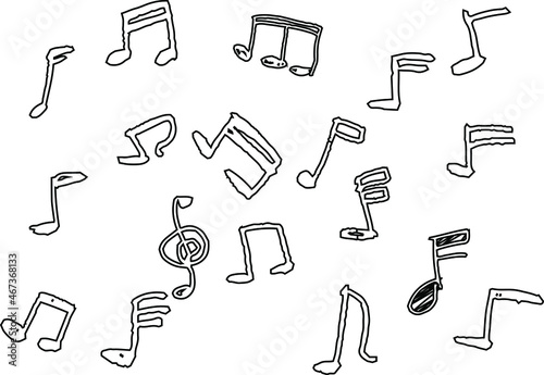 子供が描いた音符記号の落書き 