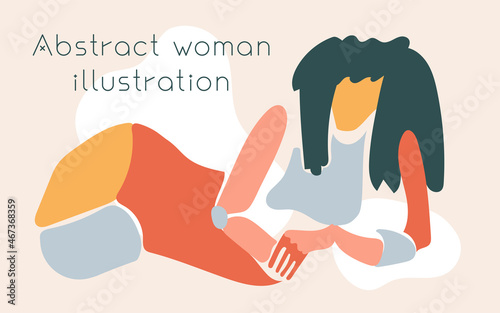 Carta da parati Abstract woman drawing