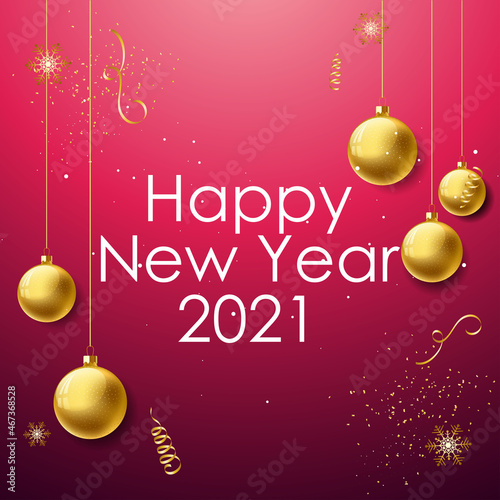 Happy New Year in bright colorful colors. Vector illustration.