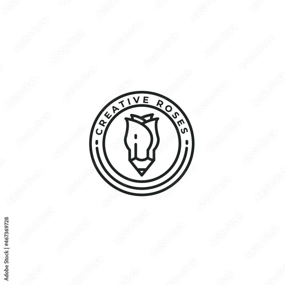 pencil rose icon vector logo design. pencil rose template quality logo symbol inspiration pencil rose icon vector logo design. pencil rose template quality logo symbol inspiration