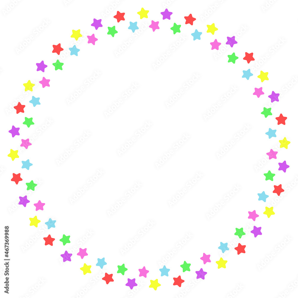 A circle colorful stars round frame art