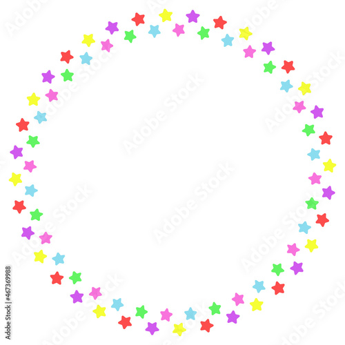 A circle colorful stars round frame art