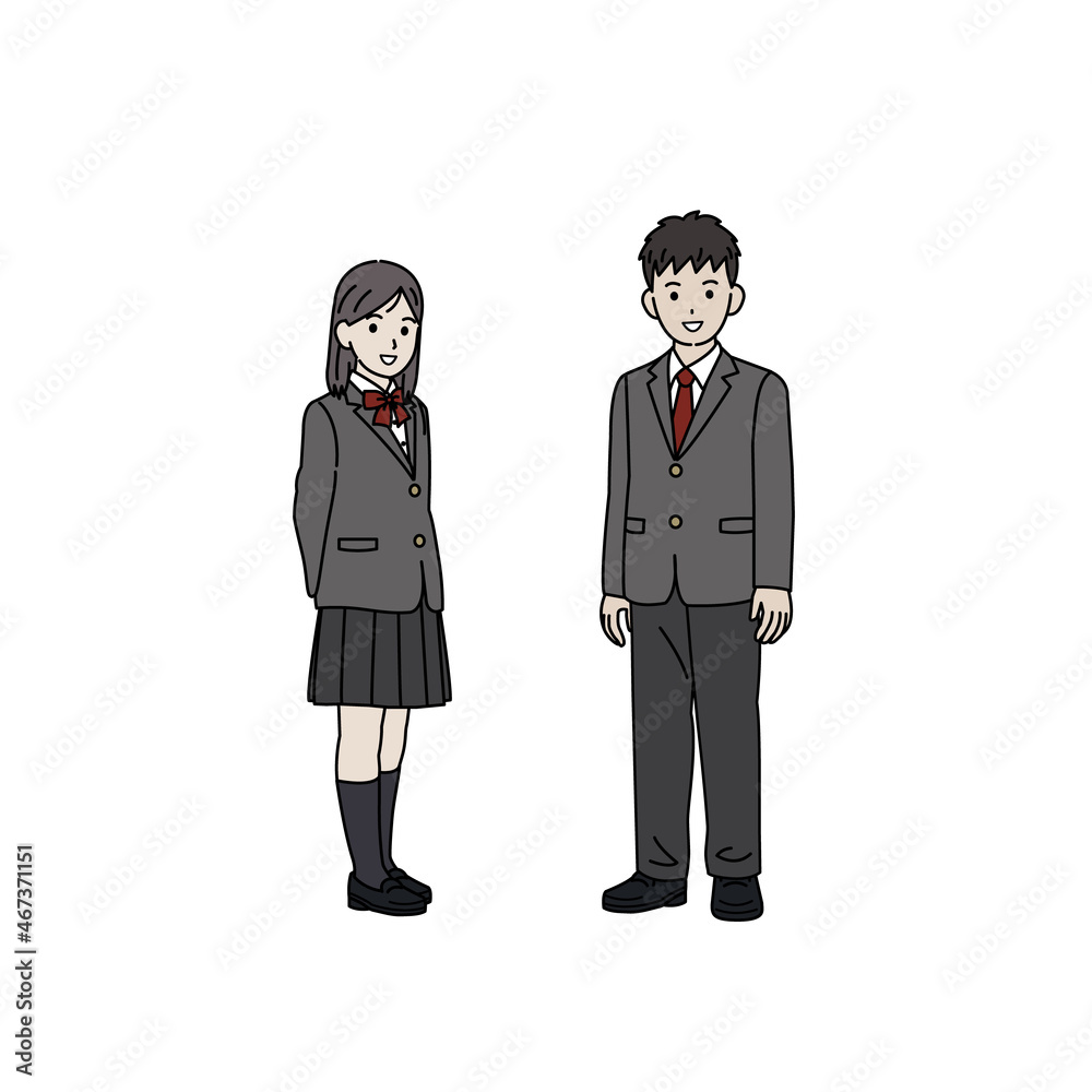 学生中高生高校生中学生男女ブレザー全身stock Vector Adobe Stock 学生中高生高校生中学生男女ブレザー全身stock Vector Adobe Stock