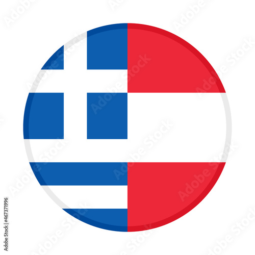 Free Download round icon with greece and austria flags. vector illustration isolated on white background - GFXLoad