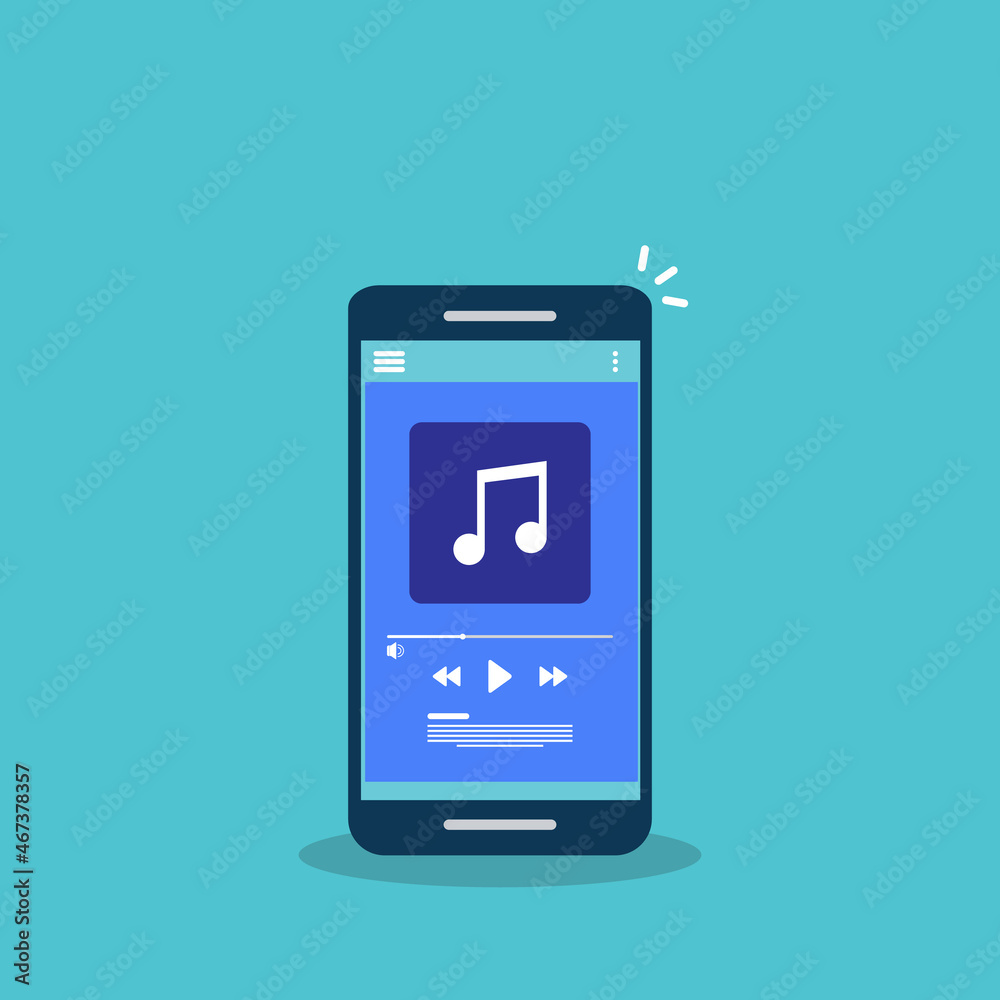 Media player. Mobile music player vector icon illustration flat design. Media player. Mobile music player vector icon illustration flat design.