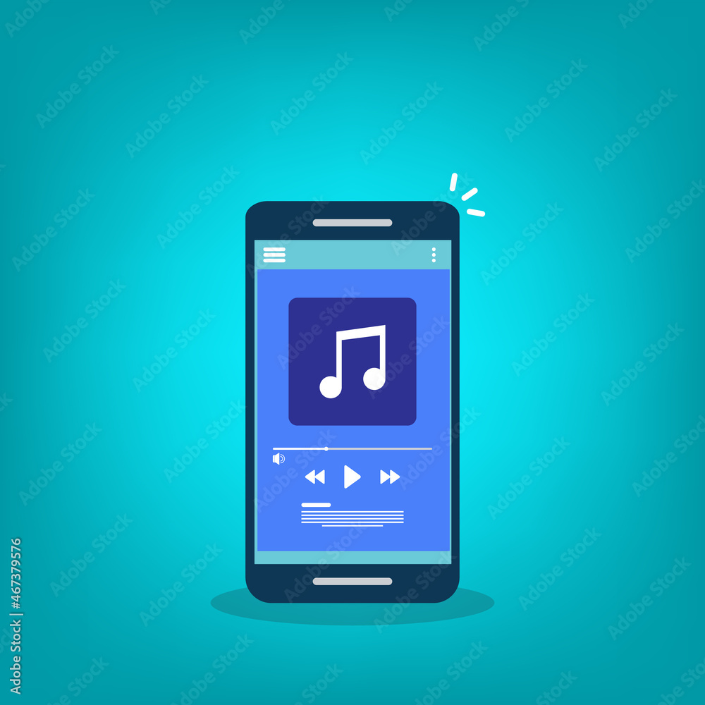 Media player. Mobile music player vector icon illustration flat design. Media player. Mobile music player vector icon illustration flat design.