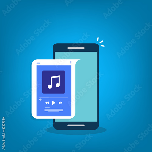 Free Download Media player. Mobile music player vector icon illustration flat design. - GFXLoad