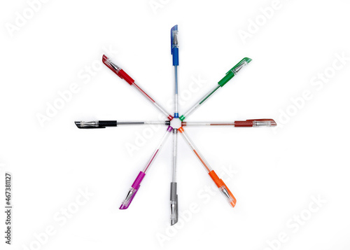 colorfull pen isolated on white background