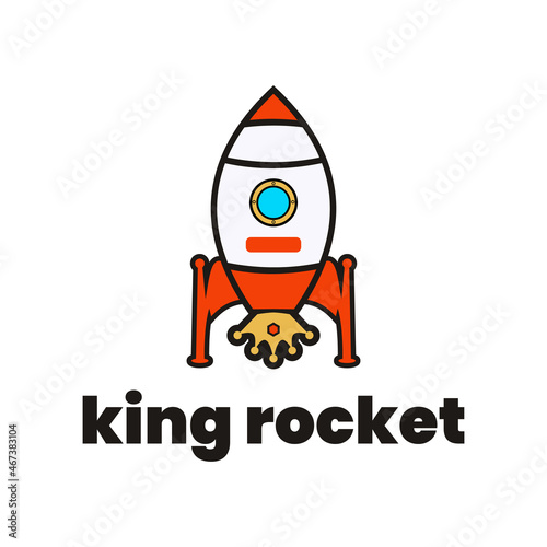 rocket king logo design illustration