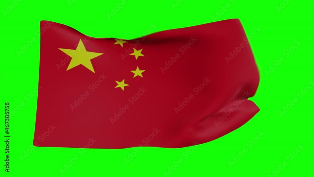 China flag waving in the wind (greenscreen + black background + white background + luma matte transparent) China flag waving in the wind (greenscreen + black background + white background + luma matte transparent)