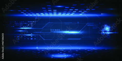 Hi-tech incredible futuristic of technology stage layout artwork for presentation background.Vector illustrations.
