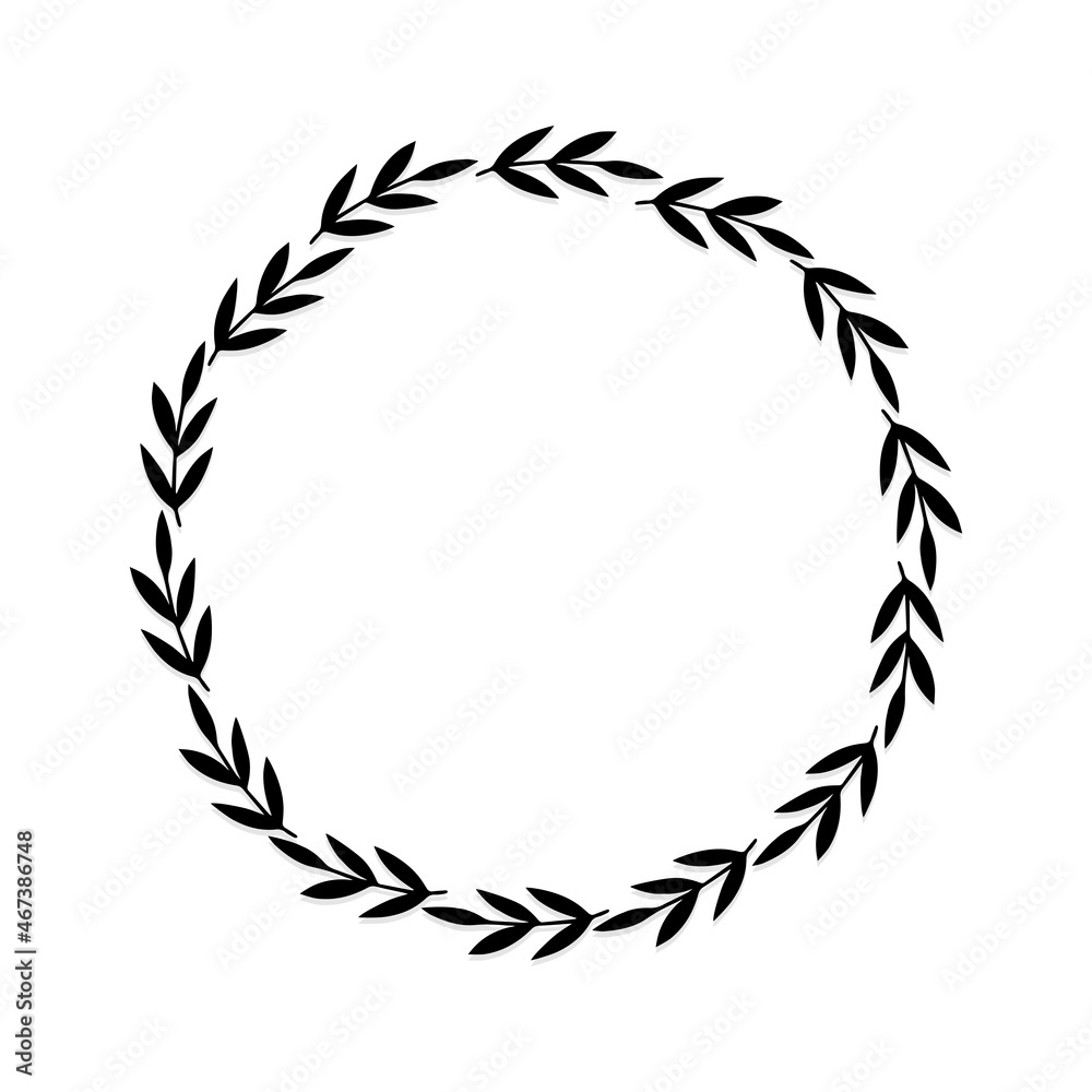 Hand drawn messy leaf twig branch wreath. Abstract botanical vector illustration. Monochrome decorative centerpiece isolated on white background. Hand drawn messy leaf twig branch wreath. Abstract botanical vector illustration. Monochrome decorative centerpiece isolated on white background.