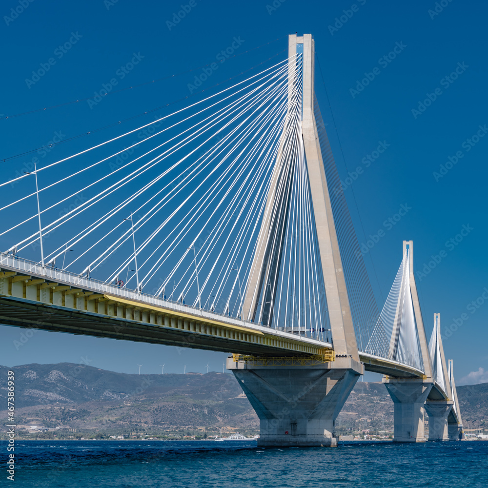 Fototapeta premium High spans of cable-stayed bridge