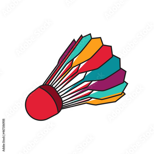 Vector illustration of a colorful shuttlecock suitable for anything related to badminton