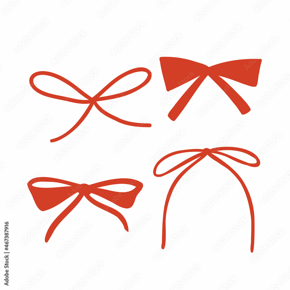 set with bows in flat style. bows for decoration. vector illustration isolated on white background. set with bows in flat style. bows for decoration. vector illustration isolated on white background.