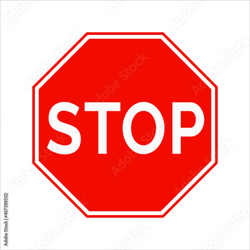 Stop Traffic Sign Isolated Vector