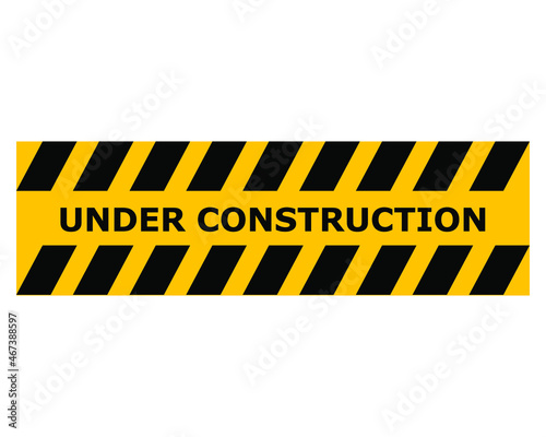 Under Construction Warning Road Barrier Isolated Vector