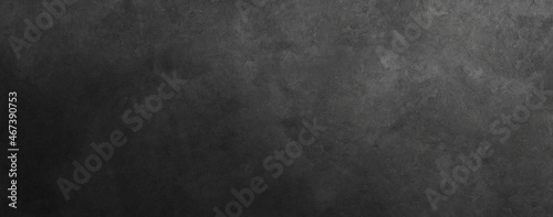 Black wall texture pattern rough background. Old black grunge background. Dark wallpaper copy space for design. High resolution texture banner wallpaper