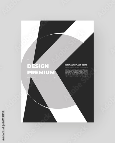 Abstract Placard, Poster, Flyer, Banner, Blank, Document, Folder Design. Minimal illustration on vertical A4 format. Distorted type. Letters in bubbles.
