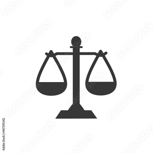 court decision icon vector, scales flat design
