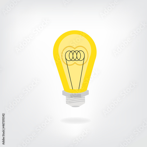 Light bulb with rays shine. Energy and idea symbol, solution, thinking concept. Lighting Electric lamp. Electricity, shine. Trendy Flat style for graphic design, Web site, UI. vector, illustration