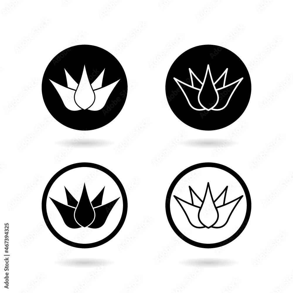 Lotus flower set icon with shadow isolated on white background Lotus flower set icon with shadow isolated on white background