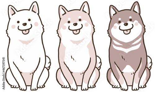 おすわり柴犬ワントーンセット