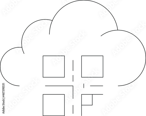 cloud service icon               database   and network