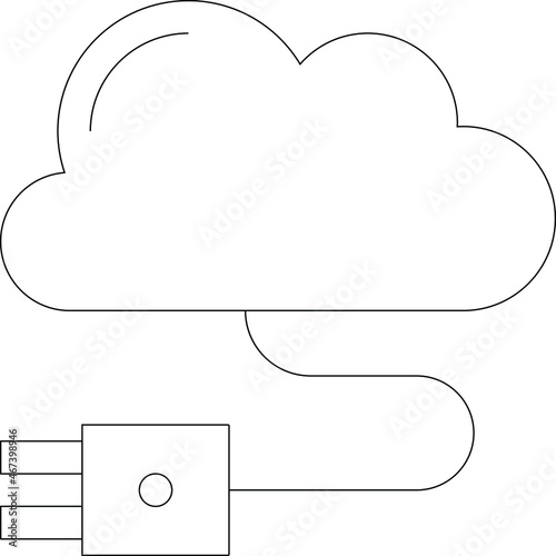 cloud service icon               database  and network