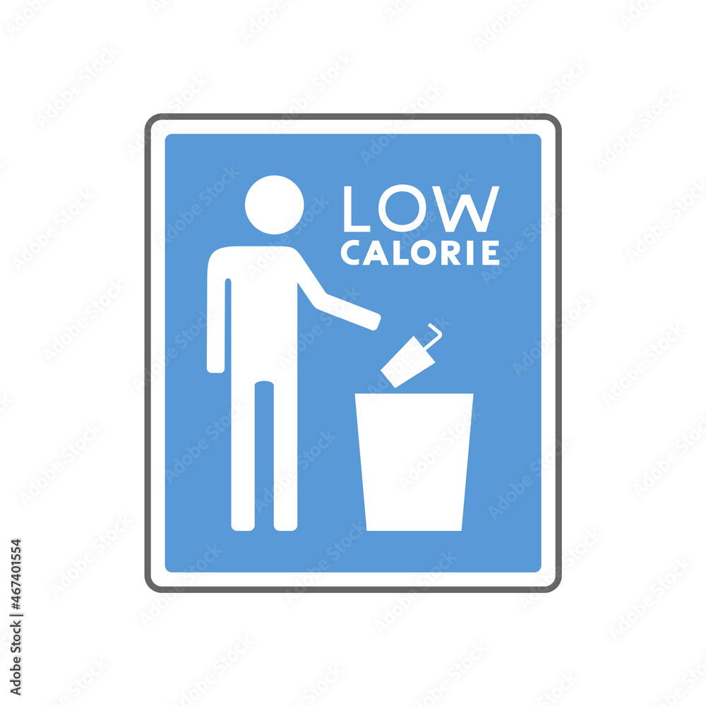 Low calorie message symbol Low calorie message symbol
