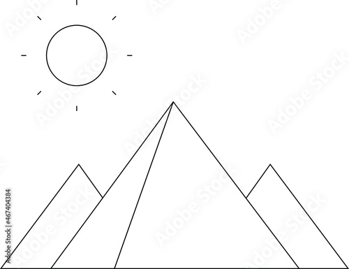 buildings and places icon            mountains and sun