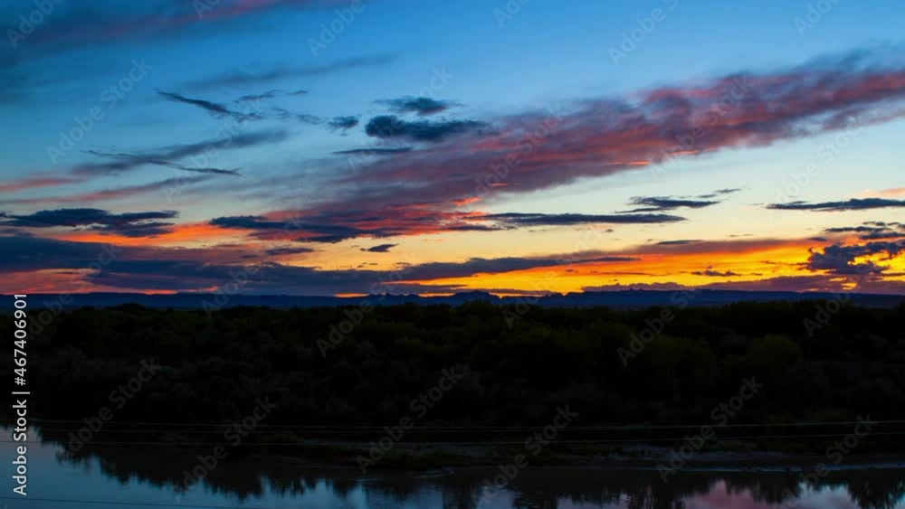 Panning Time Lapse Beautiful Shot Of Lake And Forest During Sunset - Desert, Utah Panning Time Lapse Beautiful Shot Of Lake And Forest During Sunset - Desert, Utah