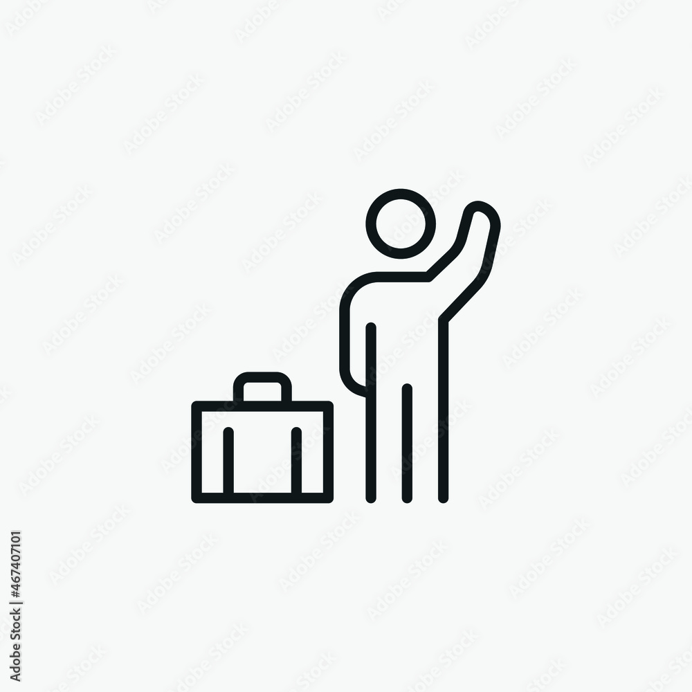 Human Bagage Taxi Airport vector icon