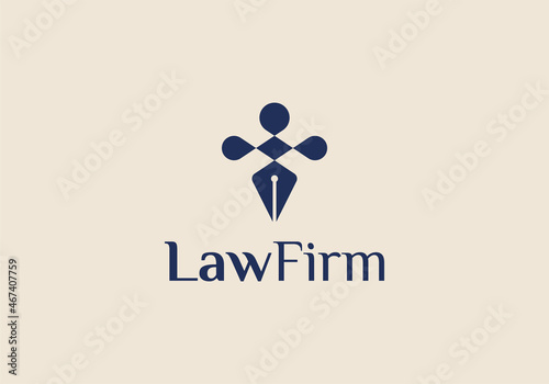 fountain pen logo for law firms. Vector illustration template.
