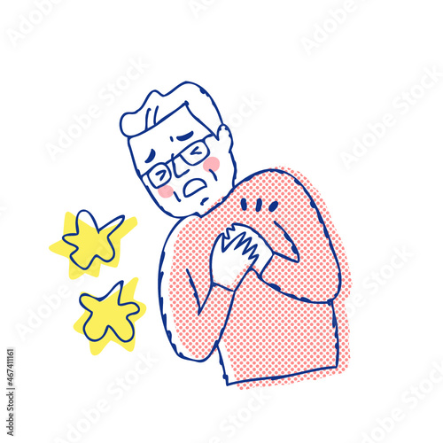 胸が苦しいシニア男性