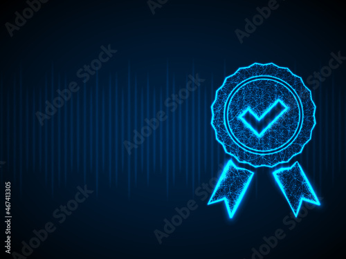 2d illustration approved icon. Approved certified icon. Certified seal icon