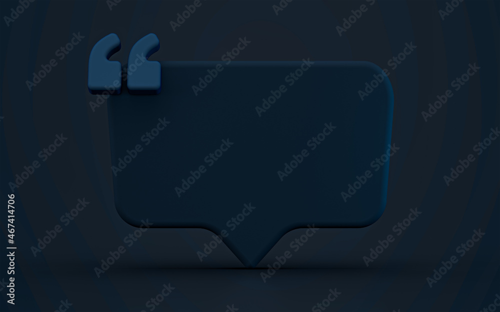 3d rendering dark and blue quotes frame box empty space background 3d rendering dark and blue quotes frame box empty space background