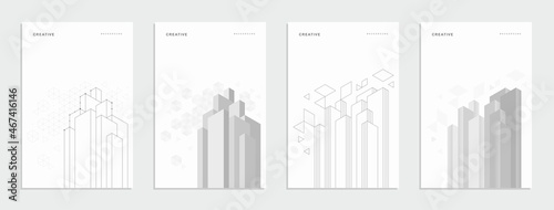 Stampa su tela Abstract geometric technological company brochure