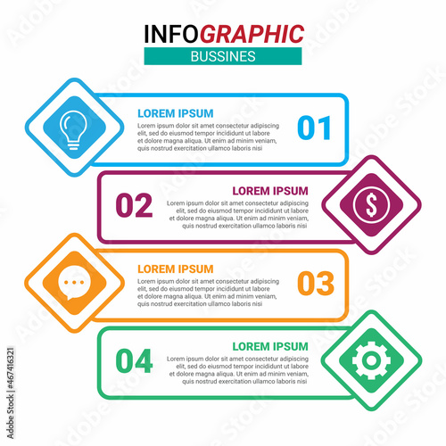 Business concept with four steps. Timeline design for brochures, presentations. Infographic design layout