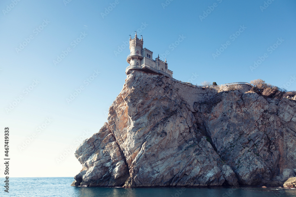 Swallow's Nest castle on the rock over Black sea, Crimea