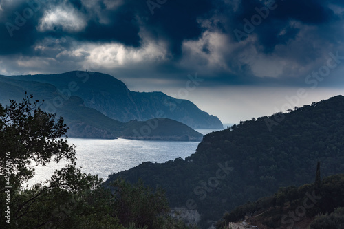 Mediterranean sea at Paleokastritsa  Corfu island  Greece.