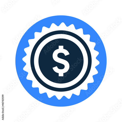 Postage, dollar, seal icon. Simple editable vector illustration.